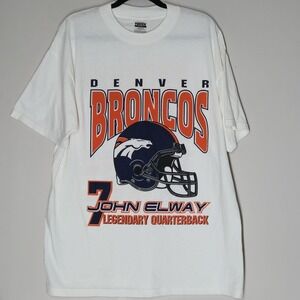 Rare Vintage 90's Denver Broncos John Elways T Shirt Size XL Double-Sided QB